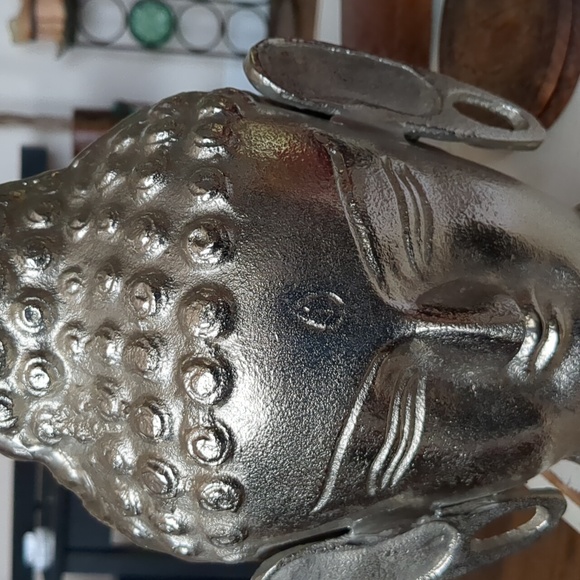 🩶Silver Metal Buddha Head Decor - Picture 3 of 13